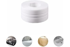 FERENU Caulk Strip, Waterproof Caulking Tape PVC Caulk Strip for Bathtub Kitchen Sink Toilet Wall Edge Protect Style C(1.96" X ”125")