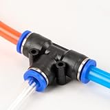 MUXSAM 5pcs 6mm PE6 Pneumatic T-Junction Air Hose 3 Way Quick Connector Fittings view 5