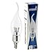 Hyperikon LED Candle 4-Watt (40-Watt), Flame Tip Chandelier Bulb, Silver Housing, Candelabra Base (E12), 2700K (Warm White), 340°-Beam Angle, Dimmable