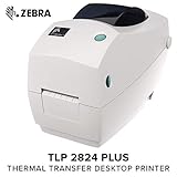ZEBRA- TLP2824 Plus Thermal Transfer Desktop Printer for Labels, Receipts, Barcodes, Tags, and Wrist Bands - Print Width of 2 in - Serial and USB Port Connectivity (Renewed)