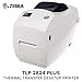 ZEBRA- TLP2824 Plus Thermal Transfer Desktop Printer for Labels, Receipts, Barcodes, Tags, and Wrist Bands - Print Width of 2 in - Serial and USB Port Connectivity (Renewed)
