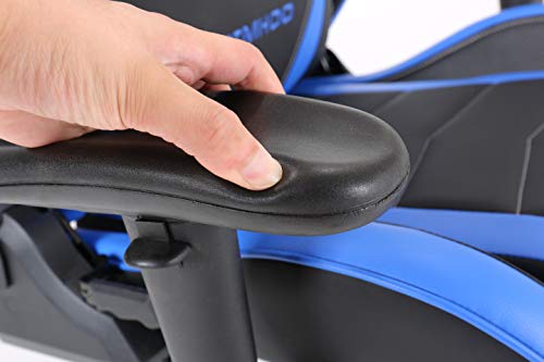SIMHOO Big and Tall Gaming Chair High Back Ergonomic Chair Large Video Game Chair Heavy Duty Adjustable Recliner with Headrest and Massage Lumbar (Blue)
