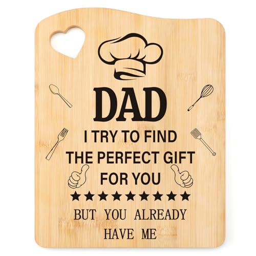 Tulolvae Dad Gifts Fathers Day, Bamboo Chopping Board Father‘s Day Birthday Presents for Daddy, Christmas Thank You Gift for Father from Daughter Son, Valentines Day Home Kitchen Gifts for Men