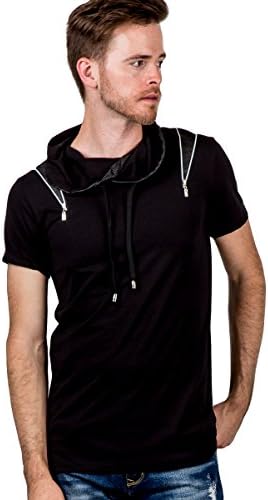 RNZ PREMIUM Men's RT723 Stylish Fashion Pullover Short Sleeve Highneck T-Shirt XL, Black