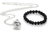 Lava Stone Bracelet / Lava Stone Necklace Combo | Essential Oil Diffuser Necklace Made From Lava Stone Jewelry