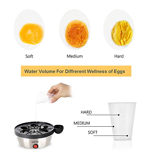 Sweet Alice Egg Cooker, Electric Egg Cooker with 7 Eggs Capacity, Noise Free Multifunction Egg