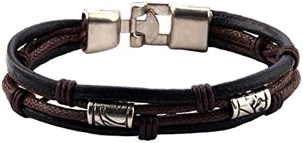 Lovinda Handmade Woven Leather Braided Rope Bracelets Charm Multi-layer Bracelets for Men Boy Christmas Birthday Gift x1piece