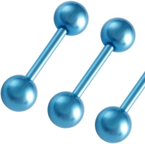 14g 14 gauge 1/2 anodized surgical steel tongue bars ear tounge nipple barbell rings AREP Jewelry 3Pcs