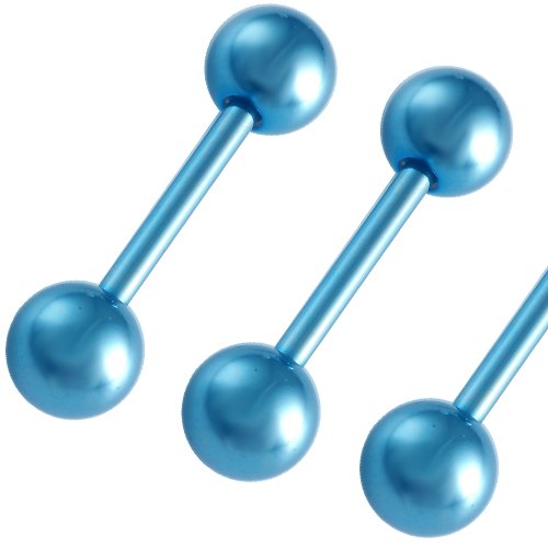 14g 14 gauge 1/2 anodized surgical steel tongue bars ear tounge nipple barbell rings AREP Jewelry 3Pcs