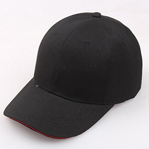 Challyhope Classic Baseball Hat, Unisex Plain Baseball Cap Adjustable Size Curved Visor Hat. Polo Style Low Profile (Black 002)
