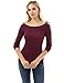PattyBoutik Women Boatneck Lace Up Long Sleeve Ribbed Sweater (Magenta Small)