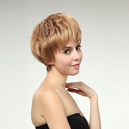 Amazon Com Haned Women S Wig Short Hairstyle Blonde Fashion