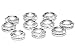 Dolceoro LOT 10, Sterling Silver Ring Spacer Beads with Rhodium Plating Fits 3mm Charm Snake Chain Cable Bracelets