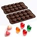 homEdge 15-Cavity Dimpled Heart Shape Chocolate Mold, Silicone Dimpled Valentine Heart Chocolate Gummy and Candy Mold