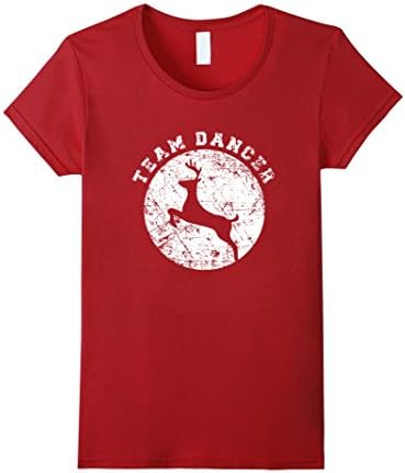 Women's Team Dancer Shirt, Funny Cute Christmas Gift Kids or Adults Medium Cranberry