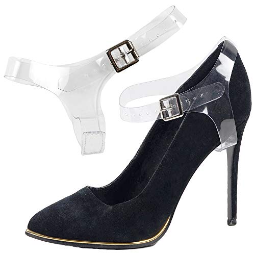 Eliza May Detachable Shoe Straps ShooStraps - to Hold Loose high Heeled Shoes, Wedges and Flats (Transparent Full)