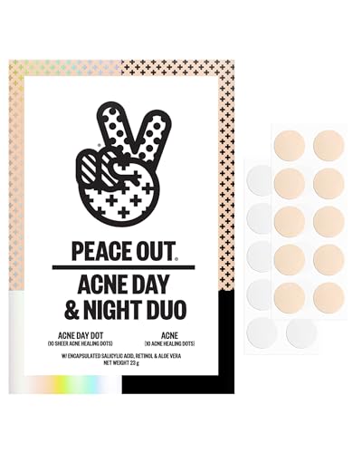 PEACE OUT Acne Day & Night Duo, Invisible Hydrocolloid Pimple... 41ttVKy5pbL