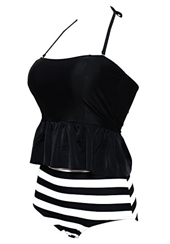 BANDEA Women's Bikini 2 Piece Padded Halter Tankini Swimsuit High Waist Swimwear BANDEA Women's Bikini 2 Piece Padded Halter Tankini Swimsuit High Waist Swimwear