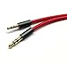 Red 3ft Gold Plated Design 3.5mm Male to 2.5mm Male Car Auxiliary Audio Cable Cord Headphone Connect Cable for Apple, Android Smartphone, Tablet and MP3 Player