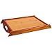 Wood Serving Tray With Handles - Large and Small Stackable Carrying Trays - Brown - 2 Piece Set - 14.8