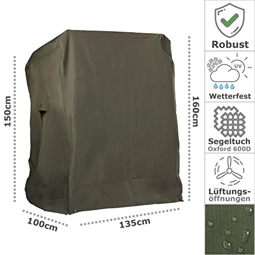Strandkorb Hanse Schutzhülle Winterfest aus 600 D Oxford Gewebe mit extra flexiblem Klettverschluss, Premium… – Bild 3