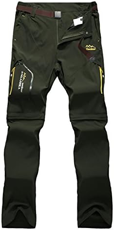 Jeater Men's Lightweight Convertible Outdoor Fast Dry Breathable Trousers Hiking Pants JT818-ArmyGreen8-Medium