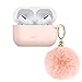 ESR Air Ripple Carrying Case Compatible with AirPods Pro (2nd Generation/1st Generation), Clear Protective TPU Cover with Carabiner, Supports Wireless Charging, Case for AirPods Pro 2, Pink