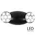 eTopLighting Emergency Exit Light Standard LED Bug Eye Head LED Spot Light, Black Body Color, 2 Side Lights, Test Button, AGG2214