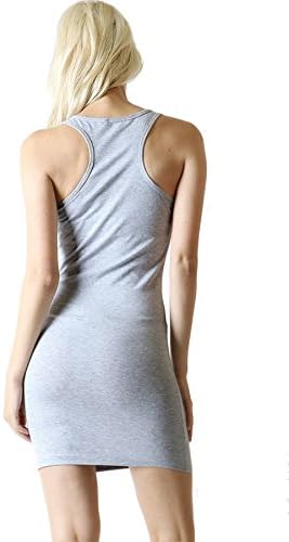 Simply Savvy Co Premium Cotton Racerback Bodycon Mini Dress More Colors S-XL (Small, Grey)