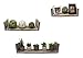 Chiaravita Vintage Rustic Torched Wood Hanging Wall Mount Floating Shelves – 3 Piece Farmhouse White Washed Home Decor Shelf for Kitchen, Bedrooms, or Bathroom