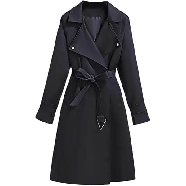 Amazon.com: Elegant Mid-Length Trench Coat With Sashes Women