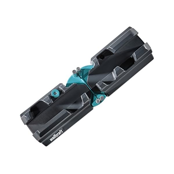 wolfcraft Schmiege und Schneidlade - 2 in 1 Gehrungslade aus Stahl mit Winkelhalbierenden zum Schneiden von bis zu 100 mm hohen FuÃleisten & Ausmessen von Raumwinkeln - 6948200 – Bild 7