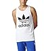 adidas Originals Men's Tops Trefoil Tank, White, Small
