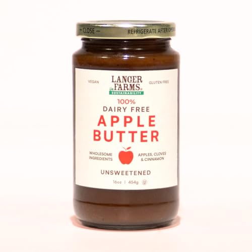 LANGER FARMS UNSWEETENED APPLE BUTTER, PACKAGING MAY VARY, 16 OUNCE (PACK OF 1)
