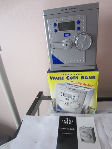 Sharper Image Talking Vault Coin Bank with Alarm Gc610