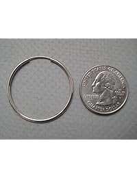 Pendientes de aro de oro blanco de 14 quilates con tubo de 0.059 in.