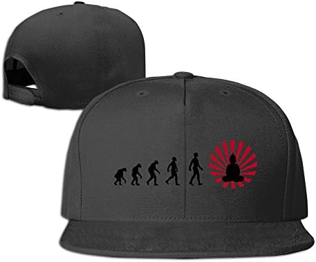 Haruforone Darwin Evolution Enlightened Buddha Buddhism Summer Custom Unisex Adjustable Baseball Snapback Hip Hop Cap Hat Black