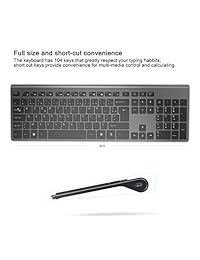 Teclado inalámbrico y ratón Combo J JoyacCESS ratón portátil ergonómico inalámbrico con baterías recargables de 500 mAh, conexión estable de 2,4 GHz, ratón silencioso para escritorio y ordenador portátil gris