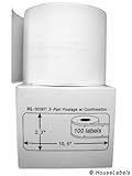 6 Rolls; 100 Labels per Roll of DYMO-Compatible 30387 3-Part Internet Postage Labels (2-5/16
