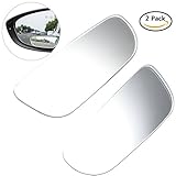 ALLCACA Frameless Square Blind Spot Mirror Square Car Exterior Mirror Square Rear View Mirrors with 3M Adhesive and HD Convex Glass, Easy to Adjust with 360 Degree Rotation, Set of 2, 3.5''x 1.2''