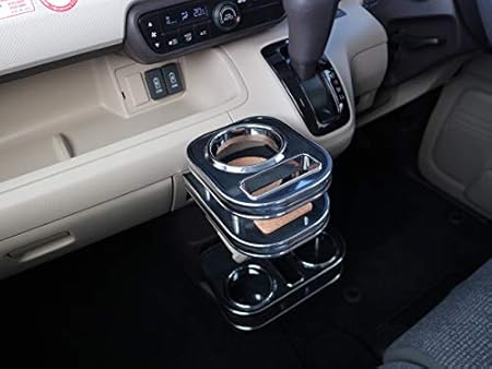 Amazon ｊｆ３ ４系 ｎ ｂｏｘ 純正ドリンク用カップホルダー中央 ブラックウッド ブラックフルメッキ トレイ 車 バイク