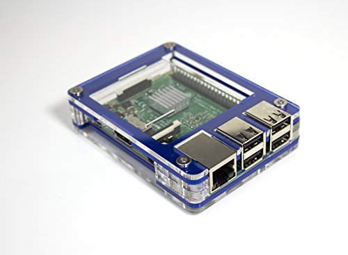 Zebra Case - Raspberry Pi 3, Pi 2, Pi B+ and 2B (True Blue) with Heatsinks