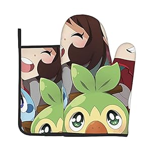 Xiaoxian Pokemon 29 Hittebestendige keukenovenhandschoenen, ovenhandschoenen en potdekselhandschoenen, veilig om te…