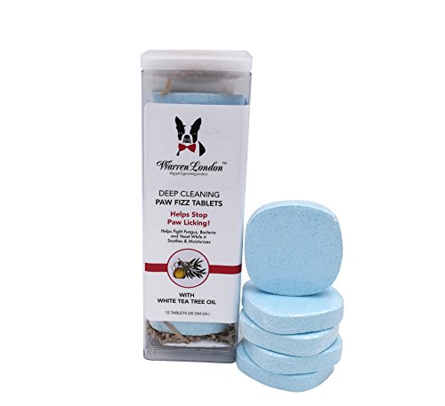 Warren London - Deep Cleaning Paw Fizz Tablets - Paw Soak That Cleans, Soothes, and Moisturizes Irritated Paws - Helps Stop Paw Licking! - 12 Tablets