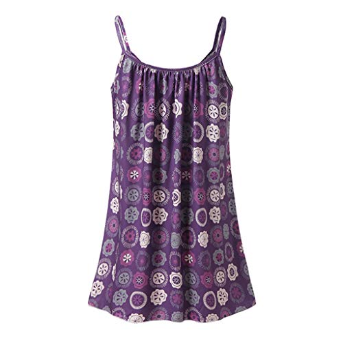 Women Tops Summer Printed Sleeveless Vest Blouse Tank Tops Camis Clothes Purple - Thumbnail 2