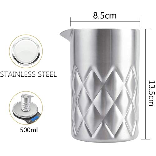 NXYJD Bartender KIT Edelstahl Bar Werkzeuge mit Mischglas Jigger Bar Löffel Muddlersieb Cocktail Shaker Set – Bild 7