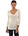 PattyBoutik Women's Crochet Eyelet Inset V Neck Knit Top