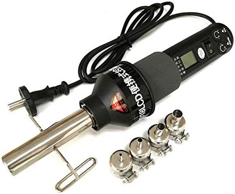 RXIRON Hot Air Desoldering Gun lcd portable temperature control hot air gun, baking hot air blower, digital display heat gun 4 replaceable air nozzle-EN220V