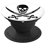 Skull Crossbone & Sword - Halloween Caribbean Pirates Horror - PopSockets Grip and Stand for Phones and Tablets