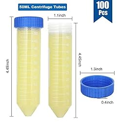 AKOLAFE 100 Pack 50ml Centrifuge Tubes, 50 ml